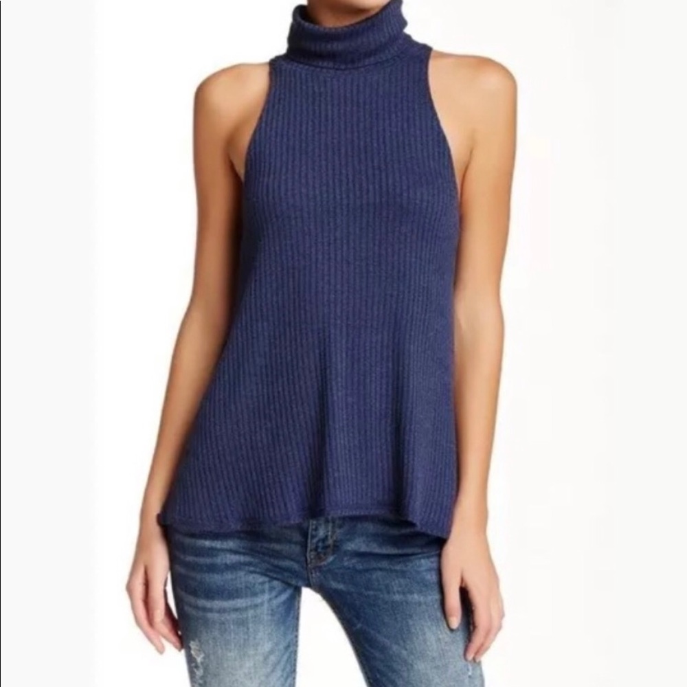 Free people knit turtle neck tank size small